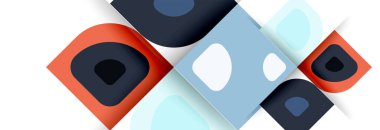 Soyut yuvarlak şekiller ve gölge efektleri tekrarlanan vektör modern geometrik arkaplan kümesi