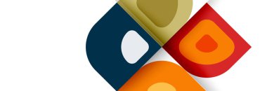 Soyut yuvarlak şekiller ve gölge efektleri tekrarlanan vektör modern geometrik arkaplan kümesi