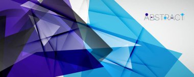 Geometrik soyut arkaplan. Renkli üçgen şekiller. Kapaklar, afişler, el ilanları ve posterler ve diğer tasarımlar için vektör illüstrasyonu