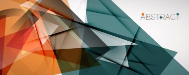 Geometrik soyut arkaplan. Renkli üçgen şekiller. Kapaklar, afişler, el ilanları ve posterler ve diğer tasarımlar için vektör illüstrasyonu