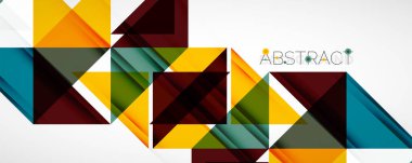 Geometrik soyut arkaplan. Tekno renk üçgen şekilleri. Kapaklar, afişler, el ilanları ve posterler ve diğer tasarımlar için vektör illüstrasyonu