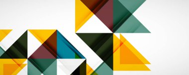 Geometrik soyut arkaplan. Tekno renk üçgen şekilleri. Kapaklar, afişler, el ilanları ve posterler ve diğer tasarımlar için vektör illüstrasyonu