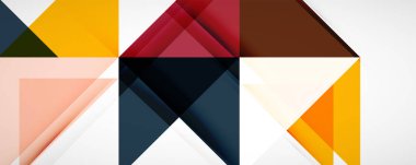 Vektör üçgen geometrik arkaplan kümesi. Kapaklar, afişler, el ilanları ve posterler ve diğer tasarımlar için vektör illüstrasyonu