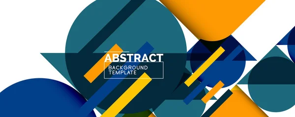 Reinig minimale geometrische abstracte achtergrond met driehoeken en cirkels. Vector illustratie voor covers, banners, flyers en posters en andere ontwerpen — Stockvector