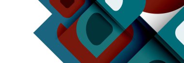 Soyut yuvarlak şekiller ve gölge efektleri tekrarlanan vektör modern geometrik arkaplan kümesi