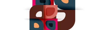 Soyut yuvarlak şekiller ve gölge efektleri tekrarlanan vektör modern geometrik arkaplan kümesi