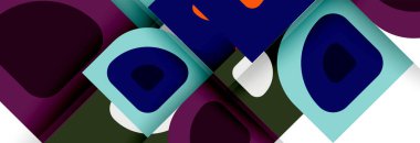 Soyut yuvarlak şekiller ve gölge efektleri tekrarlanan vektör modern geometrik arkaplan kümesi