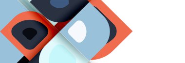 Soyut yuvarlak şekiller ve gölge efektleri tekrarlanan vektör modern geometrik arkaplan kümesi