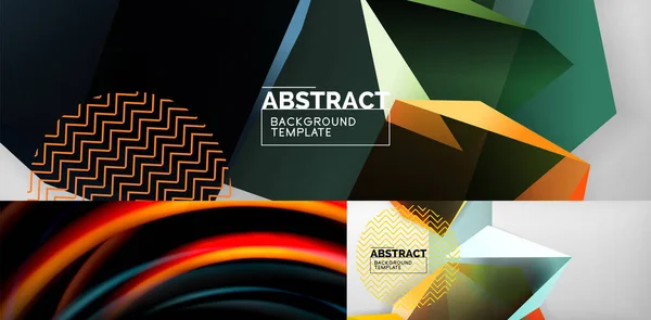 Collection of minimal geometric abstract backgrounds. Vector illustration for covers, banners, flyers and posters and other designs — Stock Vector