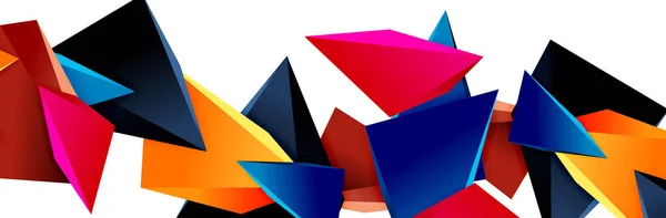 Triângulo mosaico abstrato fundo, 3d triangular baixo poli formas. Ilustração vetorial geométrica para capas, banners, folhetos e cartazes e outros —  Vetores de Stock