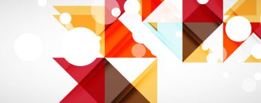 Vektör üçgen geometrik arkaplan kümesi. Kapaklar, afişler, el ilanları ve posterler ve diğer tasarımlar için vektör illüstrasyonu