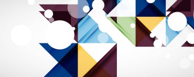 Vektör üçgen geometrik arkaplan kümesi. Kapaklar, afişler, el ilanları ve posterler ve diğer tasarımlar için vektör illüstrasyonu