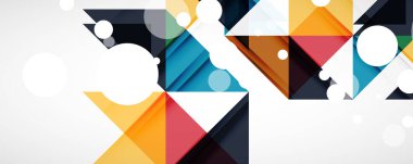 Vektör üçgen geometrik arkaplan kümesi. Kapaklar, afişler, el ilanları ve posterler ve diğer tasarımlar için vektör illüstrasyonu