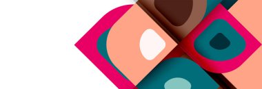 Soyut yuvarlak şekiller ve gölge efektleri tekrarlanan vektör modern geometrik arkaplan kümesi