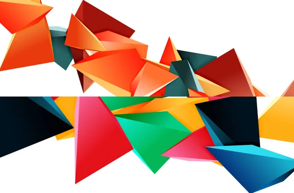 一组三角形马赛克抽象背景, 3D三角形低多边形.封面、横幅、传单、海报等的几何矢量图解 — 图库矢量图片