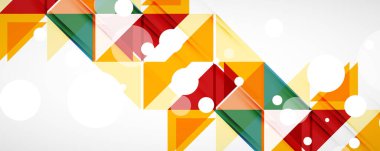Geometrik soyut arkaplan. Tekno renk üçgen şekilleri. Kapaklar, afişler, el ilanları ve posterler ve diğer tasarımlar için vektör illüstrasyonu