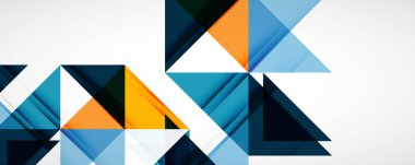 Geometrik soyut arkaplan. Tekno renk üçgen şekilleri. Kapaklar, afişler, el ilanları ve posterler ve diğer tasarımlar için vektör illüstrasyonu