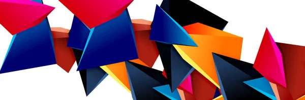 Triângulo mosaico abstrato fundo, 3d triangular baixo poli formas. Ilustração vetorial geométrica para capas, banners, folhetos e cartazes e outros —  Vetores de Stock