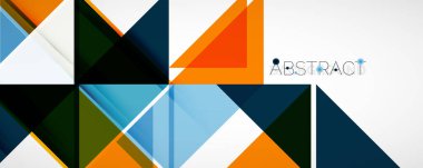 Geometrik soyut arkaplan. Tekno renk üçgen şekilleri. Kapaklar, afişler, el ilanları ve posterler ve diğer tasarımlar için vektör illüstrasyonu