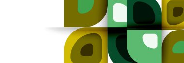 Soyut yuvarlak şekiller ve gölge efektleri tekrarlanan vektör modern geometrik arkaplan kümesi