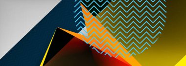 Düşük polyester 3 boyutlu geometrik şekiller, minimum soyut arkaplan. Kapaklar, afişler, el ilanları ve posterler için vektör illüstrasyonları