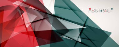 Geometrik soyut arkaplan. Renkli üçgen şekiller. Kapaklar, afişler, el ilanları ve posterler ve diğer tasarımlar için vektör illüstrasyonu