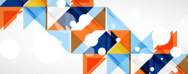 Geometrik soyut arkaplan. Tekno renk üçgen şekilleri. Kapaklar, afişler, el ilanları ve posterler ve diğer tasarımlar için vektör illüstrasyonu