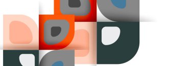 Soyut yuvarlak şekiller ve gölge efektleri tekrarlanan vektör modern geometrik arkaplan kümesi