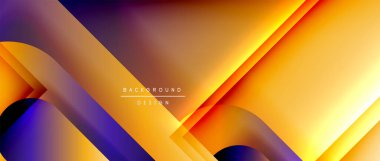 Çizgiler ve modern formlarla vektör geometrik arkaplan. Soyut yuvarlak şekiller, gölge ve ışık efektleri ile akışkan eğimli