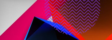 Düşük polyester 3 boyutlu geometrik şekiller, minimum soyut arkaplan. Kapaklar, afişler, el ilanları ve posterler için vektör illüstrasyonları