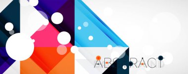 Vektör üçgen geometrik arkaplan kümesi. Kapaklar, afişler, el ilanları ve posterler ve diğer tasarımlar için vektör illüstrasyonu