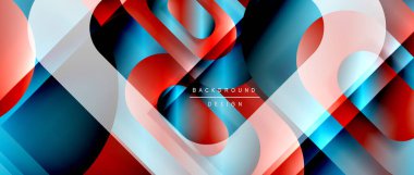 Çizgiler ve modern formlarla vektör geometrik arkaplan. Soyut yuvarlak şekiller, gölge ve ışık efektleri ile akışkan eğimli