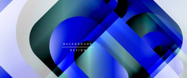 Çizgiler ve modern formlarla vektör geometrik arkaplan. Soyut yuvarlak şekiller, gölge ve ışık efektleri ile akışkan eğimli