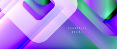 Çizgiler ve modern formlarla vektör geometrik arkaplan. Soyut yuvarlak şekiller, gölge ve ışık efektleri ile akışkan eğimli