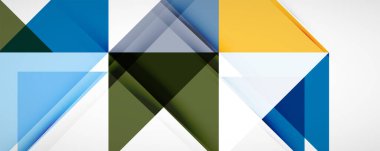 Vektör üçgen geometrik arkaplan kümesi. Kapaklar, afişler, el ilanları ve posterler ve diğer tasarımlar için vektör illüstrasyonu