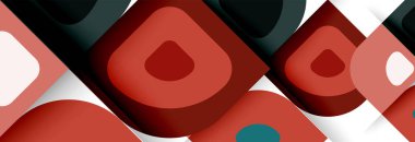 Soyut yuvarlak şekiller ve gölge efektleri tekrarlanan vektör modern geometrik arkaplan kümesi