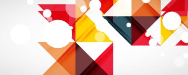 Vektör üçgen geometrik arkaplan kümesi. Kapaklar, afişler, el ilanları ve posterler ve diğer tasarımlar için vektör illüstrasyonu