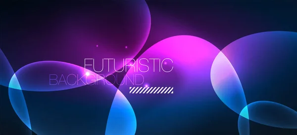 Neon elipses fundos abstratos. Brilhantes formas redondas brilhantes brilhando no escuro. Ilustrações futuristas vetoriais para capas, banners, folhetos e cartazes e outros — Vetor de Stock