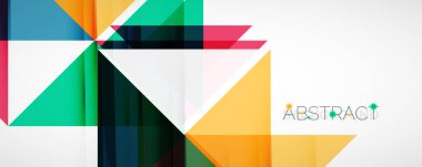 Geometrik soyut arkaplan. Tekno renk üçgen şekilleri. Kapaklar, afişler, el ilanları ve posterler ve diğer tasarımlar için vektör illüstrasyonu