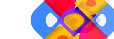 Soyut yuvarlak şekiller ve gölge efektleri tekrarlanan vektör modern geometrik arkaplan kümesi