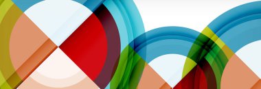 Yuvarlak şekiller, üçgenler ve daireler. Modern soyut arkaplan