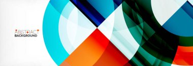 Yuvarlak şekiller, üçgenler ve daireler. Modern soyut arkaplan