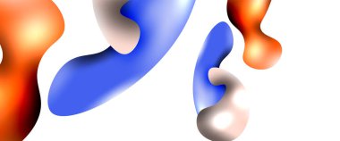 Kabarcıklar soyut arkaplan. Beyaz vektör şablonunda sıvı sıçramaları