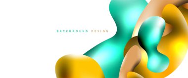 Kabarcıklar soyut arkaplan. Beyaz vektör şablonunda sıvı sıçramaları