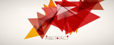 Geometrik soyut arkaplan. Renkli üçgen şekiller. Kapaklar, afişler, el ilanları ve posterler ve diğer tasarımlar için vektör illüstrasyonu