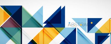 Geometrik soyut arkaplan. Tekno renk üçgen şekilleri. Kapaklar, afişler, el ilanları ve posterler ve diğer tasarımlar için vektör illüstrasyonu