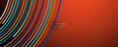 Soyut renkli çizgiler vektör arkaplanı. İnternet, büyük veri ve teknoloji bağlantıları kavramı, soyut şablon