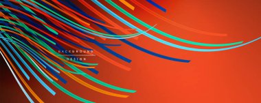 Soyut renkli çizgiler vektör arkaplanı. İnternet, büyük veri ve teknoloji bağlantıları kavramı, soyut şablon