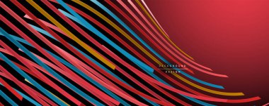 Soyut renkli çizgiler vektör arkaplanı. İnternet, büyük veri ve teknoloji bağlantıları kavramı, soyut şablon