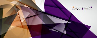 Geometrik soyut arkaplan. Renkli üçgen şekiller. Kapaklar, afişler, el ilanları ve posterler ve diğer tasarımlar için vektör illüstrasyonu